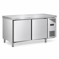 Refroidisseur d'air commercial pour cuisine, plan de travail en acier inoxydable, comptoir de restaurant sans givre