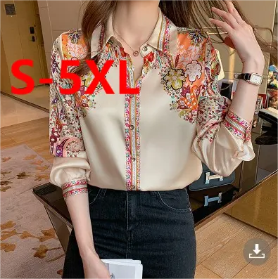 Plus Size Vrouwen Blouses Lange Mouwen Chiffon Shirts Gedrukt Vrouwelijke Blouses Elegante Dames Office Werkkleding Dames tops