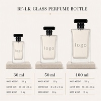 Flacons de parfum carrés en verre transparent avec pulvérisateur atomiseur, sérigraphie, diffuseur d'aromathérapie portable rechargeable 50 ml