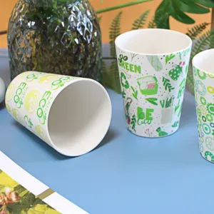 300Ml Aangepaste Herbruikbare Multicolor Biologisch Afbreekbaar Thee Pla Wegwerp Wegnemen Plastic Water Cup