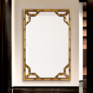 Minimalistic <strong>Wall</strong> <strong>Mirror</strong> Abstract Golden Classical <strong>Large</strong> Decorative <strong>Mirror</strong> - Product Image 1