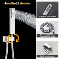 Système de douche de plafond en laiton de qualité supérieure Vanne thermostatique à double sortie avec pluie et installation facile à la main