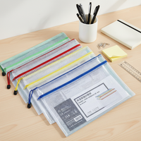 Sac de classement en PVC imperméable translucide à double couche avec fermeture éclair, sac à documents, logo personnalisé, format A4/taille personnalisée, usage bureau/école