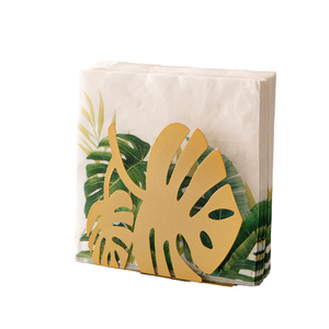 Suministro de Fábrica, Diseño Europeo Moderno, Soporte para Servilletas de Cocina de Metal Personalizado con Diseño de Hojas de Monstera - Product Image 1