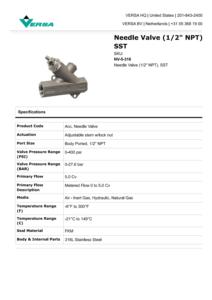 Игольчатый клапан VERSA NV-5-316 - Product Image 5