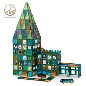 Atacado brinquedos educativos para bebês, bloco 3D magnético de janela magnética, bloco de azulejos, conjunto de blocos de construção, brinquedos