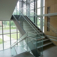 Rampe en acier inoxydable sans cadre en verre, design moderne, résistante à la rouille, pour escaliers, balcons, centres commerciaux, balustrades d'appartements