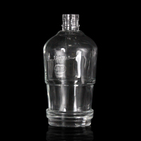 Embouteilleur rond en verre transparent personnalisé pour liqueur Design Flint pour Brandy Gin Rhum Vodka Tequila Whisky Bouchon supérieur d'étanchéité "Vente en gros