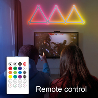 Lampe murale LED intelligente moderne avec contrôle WiFi, synchronisation du rythme musical RGBIC, bande lumineuse