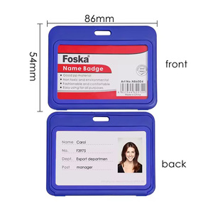 Portacredenciales <span class=keywords><strong>de</strong></span> Plástico Duro FOSKA, Horizontal, Doble Cara, Ventana Transparente, para Niños, Oficina, Maestros, Doctores, Estudiantes - Product Image 2