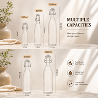 Bouteilles en verre hermétiques à bouchon basculant pour boissons, transparentes, avec bouchon à clapet, pour jus, soda, eau, bière – Approvisionnement direct usine