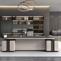 Bureau de direction modulaire en L de luxe moderne avec armoire latérale en bois et panneau mélaminé - Vente en gros Chine