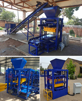 Machine Automatique de Fabrication de Briques en Ciment Creuses, de Pavés Routiers et de Briques en Plastique Recyclé QT4-28