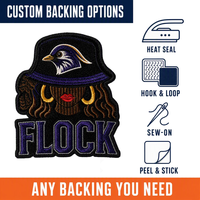 Patch brodé thermocollant personnalisé, motif tête d'oiseau noir, portrait de femme, design streetwear urbain, pour veste et sac