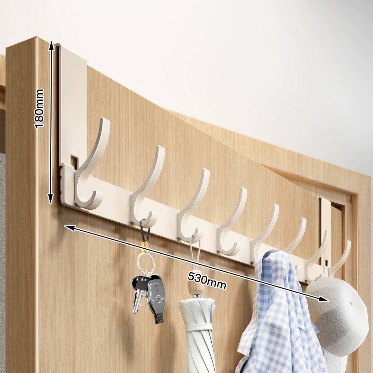 Milky white 8 hooks_arm length 18cm