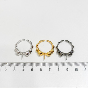 Base para Anillo de Plata S925, Accesorios para Perlas DIY, Anillo de Moda con Cuentas Redondas de 7-10 mm, Producto 10406 - Product Image 4