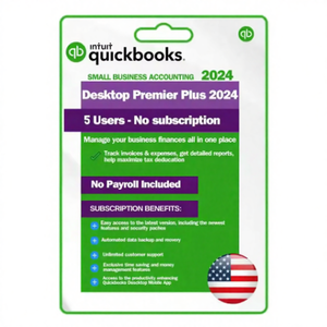 <span class=keywords><strong>QuickBooks</strong></span> Desktop <span class=keywords><strong>Premier</strong></span> Plus 2024, 5 пользователей, версия для США, без учета зарплаты, для Windows - Product Image 1