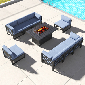 Fulin Sofa de luxe de grande qualité Big Lots en <span class=keywords><strong>rotin</strong></span> pour foyer au gaz Sofa d'extérieur en aluminium Mobilier de jardin - Product Image 6