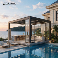 Pergola en aluminium à toit à lamelles personnalisable pour les entrepreneurs et les constructeurs, terrasse extérieure, protection contre la pluie, ombrage
