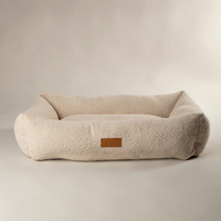 Cama para Perros Tipo Bolster Lavable de Tela Bouclé, Tamaño XXL, Sofá para Mascotas, Cojín, Cama de Color Sólido para Mascotas
