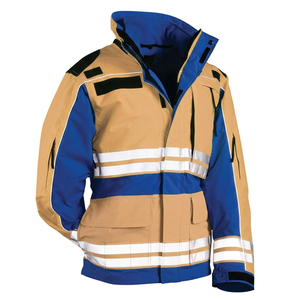 Chaqueta de Trabajo de Alta Visibilidad Unisex, Poliéster, Impermeable, Resistente al Viento, Reflectante, de Seguridad, Azul Verde Lima - Product Image 5
