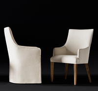 Fauteuil de salle à manger traditionnel en chêne avec jupe en tissu ELLA Factory - Couleur personnalisable, usage commercial pour hôtel, cuisine, salon