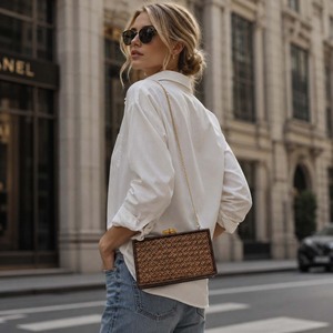 Stylish Eco-friendly Luxury Handbags Woven Square Purse Trendy Summer Bags for Women 2026 Beach Knit Pattern PU Evening Bags - Product Image 1