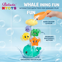 Ensemble de jouets de bain pour bébé Belinda Whale, jouets de bain à engrenages rotatifs, jouets de bain amusants et éducatifs pour enfants, cadeaux