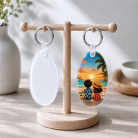 Blanko Acryl-Schlüsselanhänger für Sublimation, Wärmeübertragungsbeschichteter Schlüsselring für Bastelarbeiten