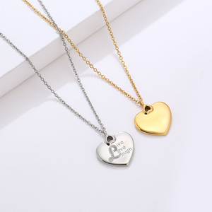 Ins Hot Sale Sieraden Graveren Roestvrij Staal Met Kristallen Cirkel Hart Custom Laser Logo Gegraveerd Blanco Naam Hanger Ketting - Product Image 6