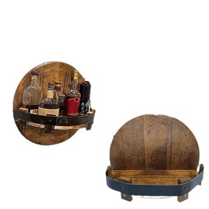 Support mural créatif en bois pour fûts de whisky, présentoir à boissons artisanal en bois, casier à vin mural - Product Image 5