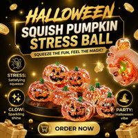 Mainan Pereda Stres Bentuk Labu Raksasa Halloween, Karet Kenyal, Dapat Diperas, Unisex, Slow-Rebound, untuk Melepas Tekanan