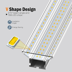 Super Bright 4ft 8ft Aluminum <b>LED</b> Strip <b>Tube</b> Light SMD2835 Chip Hanging and Surface Mount Linkable for Workshop Garage Shop - Product Image 5
