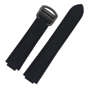 Correa de Reloj de Nailon en <span class=keywords><strong>Oro</strong></span> <span class=keywords><strong>Rosa</strong></span> y Negro de 18mm-25mm, Tela de Lona con Cierre Desplegable para Relojes <span class=keywords><strong>Cartier</strong></span> - Product Image 4