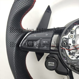 Vente Flash : Bouton de commande R8 en cuir et carbone forgé LED pour volant Audi modèles A3, A4, A4L, A5, A7L, A8, Q5, Q7, B9, A6, R8 - Product Image 4