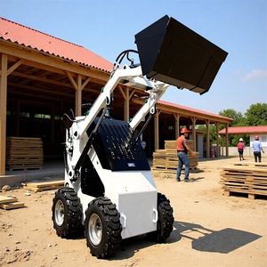 Minicargadora con Dirección Deslizante de 360 Grados, Minicargadora de Ruedas a Gasolina, Blanca, Compacta, para Uso Agrícola y en Huertos - Product Image 1