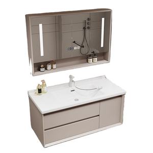 Mueble de Baño Minimalista sin Tiradores, Diseño Flotante, Tablero Resistente a la Humedad, Favorito de los Jóvenes, Ideal para Espacios Pequeños - Product Image 1