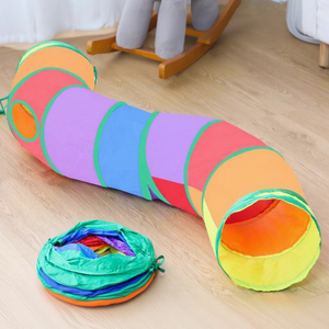 Nuovo Tunnel per Gatti Ecologico Arcobaleno, Tubi e Tunnel Pieghevoli Educativi per l'Auto-Intrattenimento dei Gatti - Product Image 1