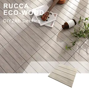 Foshan moderno WPC madera plástico compuesto 300*300mm azulejos de cubierta entrelazados <span class=keywords><strong>terraza</strong></span> impermeable DIY para Interior/Exterior - Product Image 1
