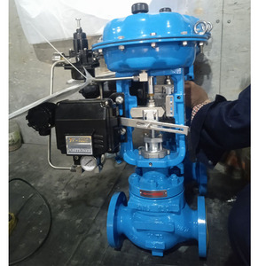 Kohlenstoffs tahl/Edelstahl Pn16/Klasse 150/300 Wasser regelventil mit pneumatischem Stellantrieb und Stellungs regler - Product Image 1