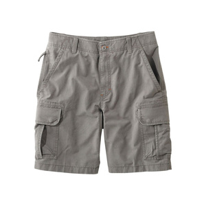 Pantalones cortos cargo de corte clásico para hombre con bolsillos tradicionales con solapa, longitud a media pierna y color caqui neutro versátil - Product Image 1
