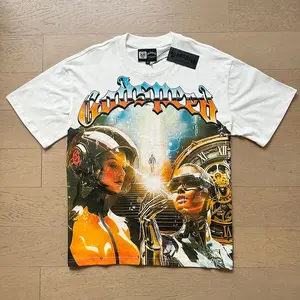 Nouveau T-shirt décontracté unisexe 2025 godspeed sh, motif graffiti <span class=keywords><strong>alphabet</strong></span> hip-hop imprimé, col rond, style streetwear pour l'été - Product Image 2