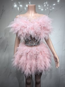 Ensemble Haut et Jupe Sexy en Dentelle, Robe Rose <span class=keywords><strong>Tendance</strong></span>, Club Dragqueen 303, Performance Y001 - Product Image 6