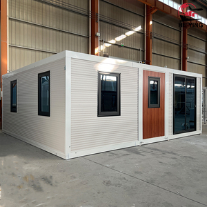 Maison conteneur contemporaine modulaire de luxe en acier préfabriquée de 20 pieds extensible 2 chambres à coucher grand-mère plate pour appartements hôtels - Product Image 2