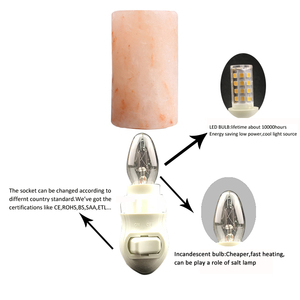 Lampe LED électrique en sel de roche de l'Himalaya sculpté à <span class=keywords><strong>la</strong></span> main, 7W, à brancher sur prise murale, lumière blanche chaude, veilleuse pour chambre à coucher - Product Image 6