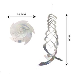 跨境高量固体驱鸟器色带激光反射银螺旋悬挂反光板害虫鸟类防治 - Product Image 2