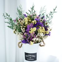 Flores Secas de Pampas Naturales Azules al por Mayor, Ecológicas, Duraderas, Decoración para el Hogar, Bodas, Navidad, Pascua