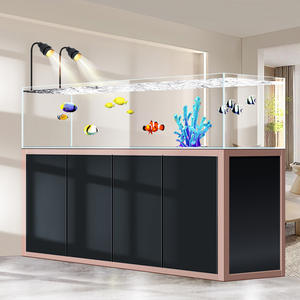 Groothandel op maat gemaakte luxe duurzame witte onderkast rechthoekig glazen <span class=keywords><strong>aquarium</strong></span> & kogelvormig viskom met kogelvormige kenmerken - Product Image 3