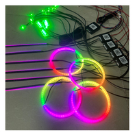 Barres lumineuses LED RGB pour voiture de 110 cm, éclairage d'ambiance, symphonie d'ambiance, décoration intérieure de voiture avec fonction de synchronisation musicale 12V