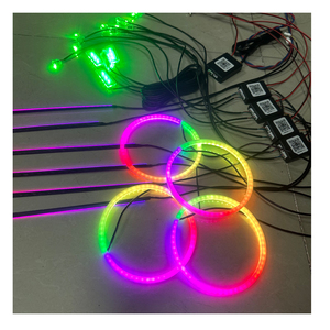 Barres lumineuses <span class=keywords><strong>LED</strong></span> RGB pour voiture de 110 cm, éclairage d'ambiance, symphonie d'ambiance, décoration intérieure de voiture avec fonction de synchronisation musicale 12V - Product Image 5